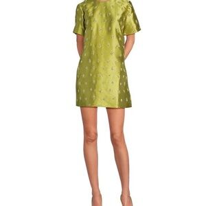 Chelsea & Violet Emerson Swoop Neckline Short Sleeve Embroidered Dress